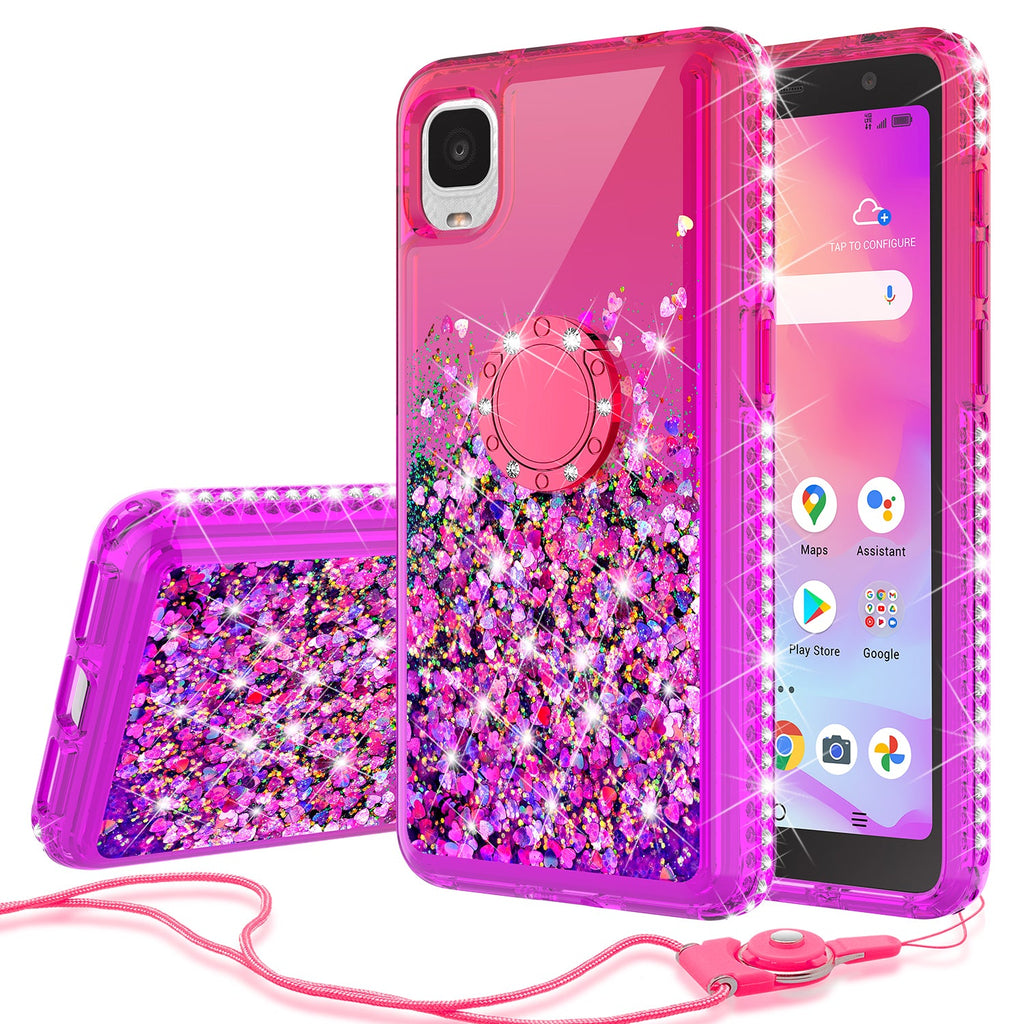 glitter phone case for tcl a3 - hot pink/purple gradient - www.coverlabusa.com