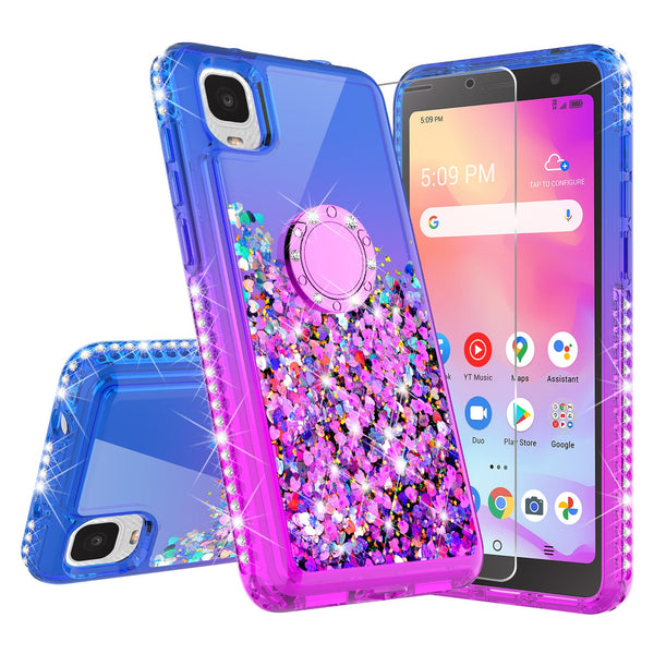 glitter phone case for tcl a3 - blue/purple gradient - www.coverlabusa.com