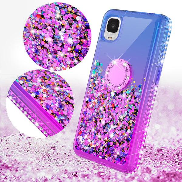 glitter phone case for tcl a3 - blue/purple gradient - www.coverlabusa.com