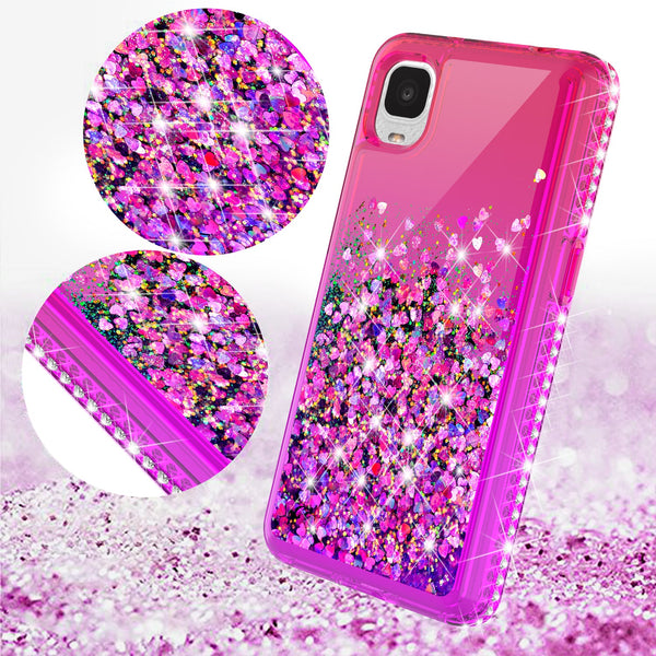 glitter phone case for tcl a3 - hot pink/purple gradient - www.coverlabusa.com