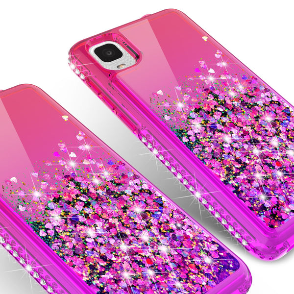 glitter phone case for tcl a3 - hot pink/purple gradient - www.coverlabusa.com