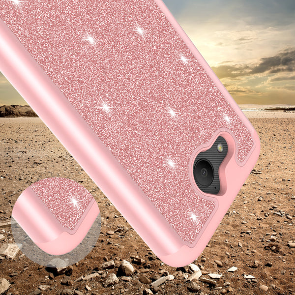 Alcatel Tetra Glitter Hybrid Case - Rose Gold - www.coverlabusa.com