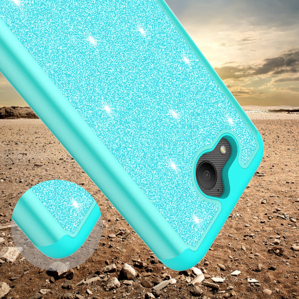 Alcatel Tetra Glitter Hybrid Case - Teal - www.coverlabusa.com