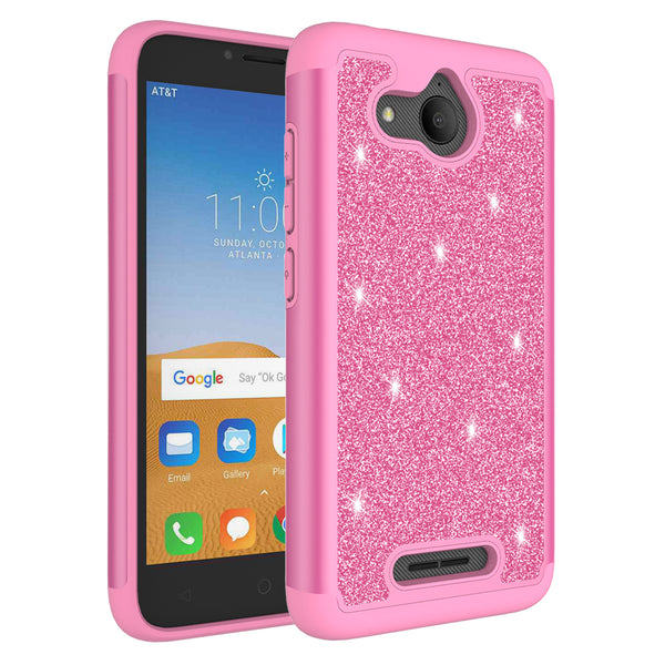 Alcatel Tetra Glitter Hybrid Case - Hot Pink - www.coverlabusa.com
