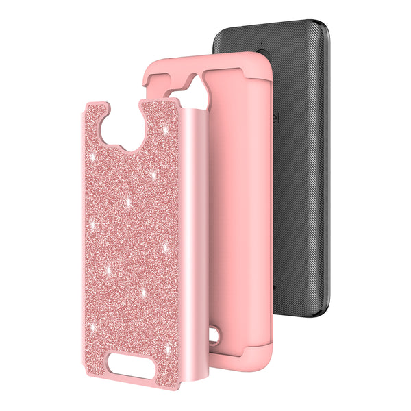 Alcatel Tetra Glitter Hybrid Case - Rose Gold - www.coverlabusa.com