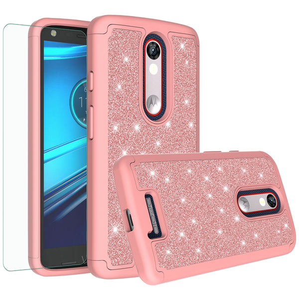 Motorola Droid Turbo 2 Glitter Hybrid Case - Rose Gold - www.coverlabusa.com
