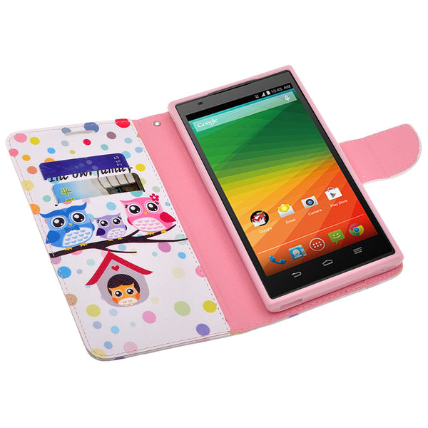 ZTE ZMAX leather wallet case - the owl family - www.coverlabusa.com