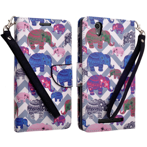 ZTE ZMAX leather wallet case - the elephant family- www.coverlabusa.com