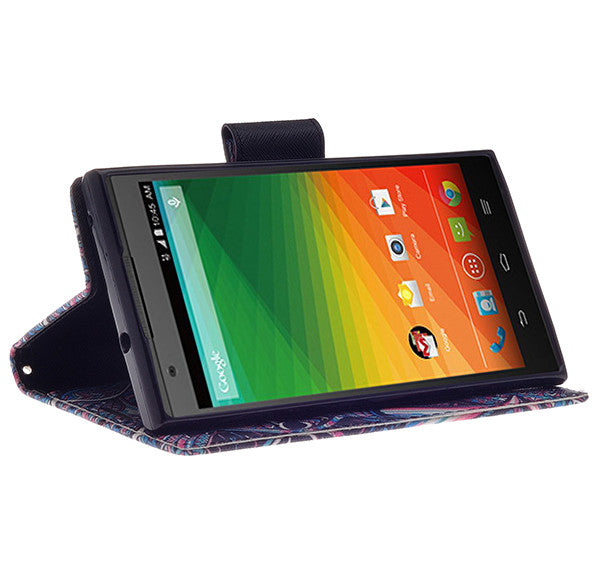 ZTE ZMAX leather wallet case - tribal elephant - www.coverlabusa.com