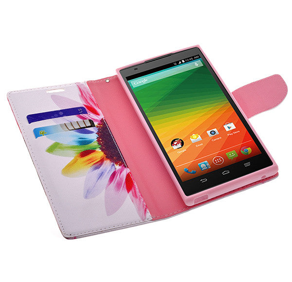 ZTE ZMAX leather wallet case - vivid sunflower - www.coverlabusa.com