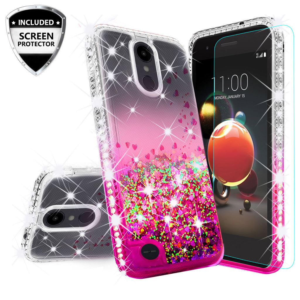 clear liquid phone case for lg aristo 2 - hot pink - www.coverlabusa.com