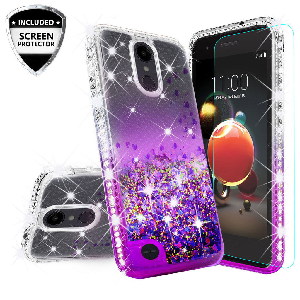 clear liquid phone case for lg aristo 2 - purple - www.coverlabusa.com