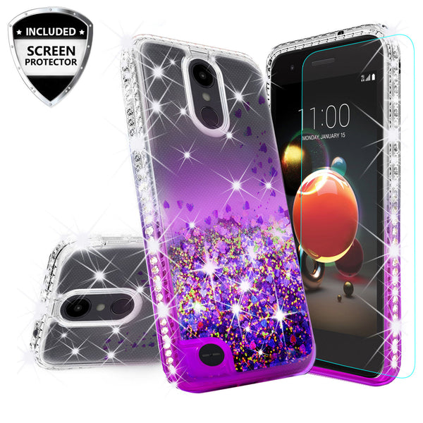 clear liquid phone case for lg aristo 2 - purple - www.coverlabusa.com