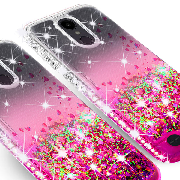 clear liquid phone case for lg aristo 2 - hot pink - www.coverlabusa.com