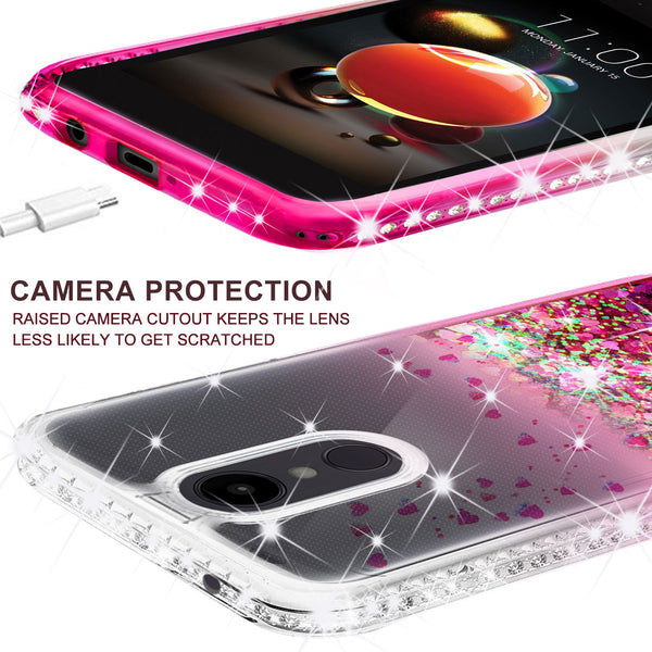 clear liquid phone case for lg aristo 2 - hot pink - www.coverlabusa.com