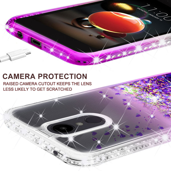clear liquid phone case for lg aristo 2 - purple - www.coverlabusa.com