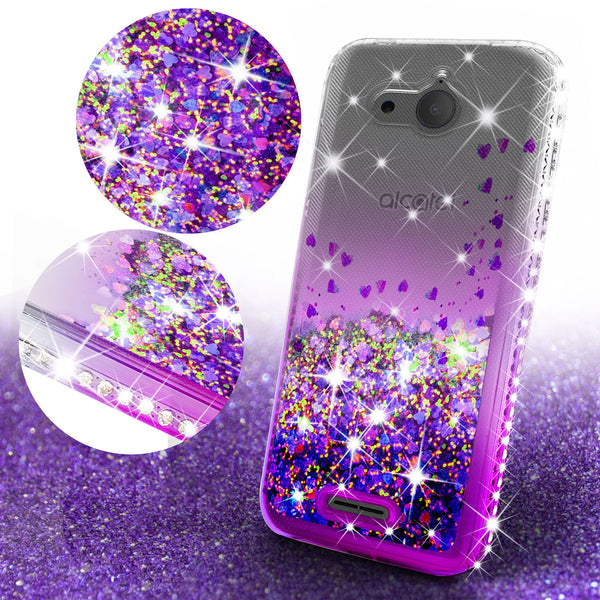 clear liquid phone case for alcatel tetra - purple - www.coverlabusa.com