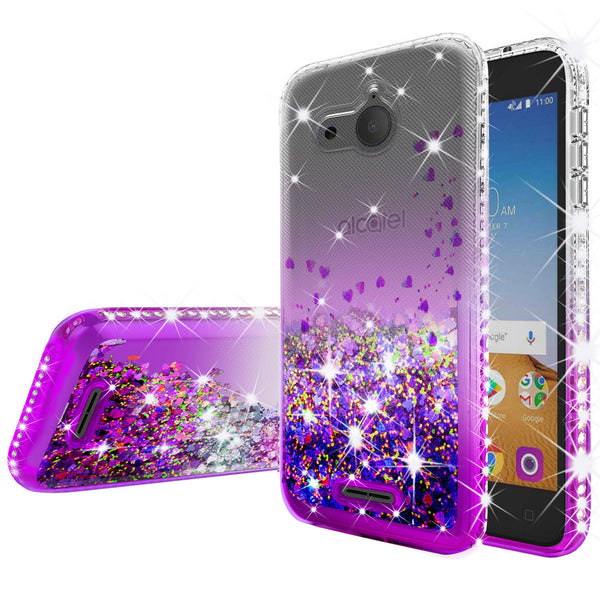 clear liquid phone case for alcatel tetra - purple - www.coverlabusa.com