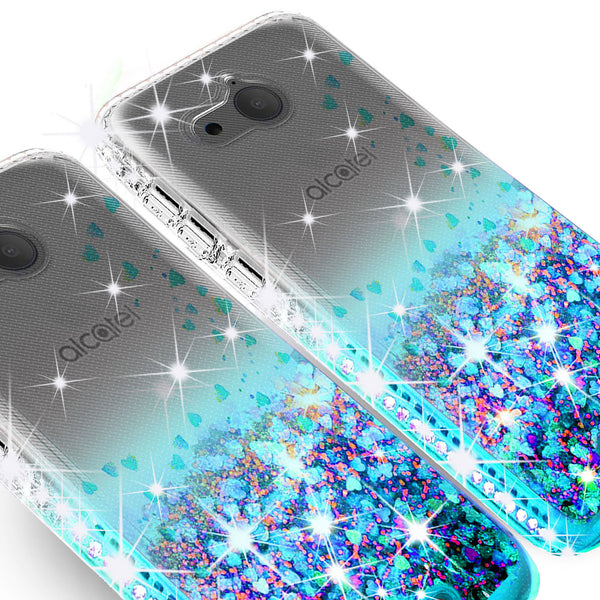clear liquid phone case for alcatel tetra - teal - www.coverlabusa.com