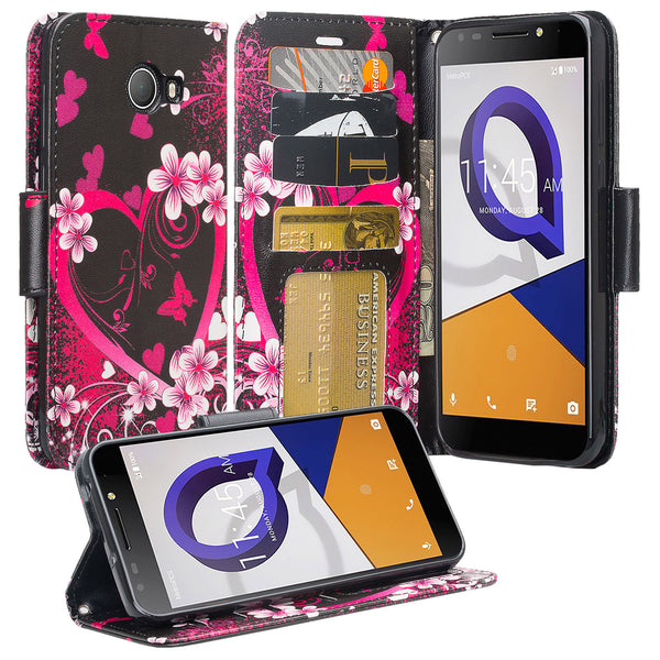 alcatel fierce xl2 wallet case - heart butterflies - www.coverlabusa.com