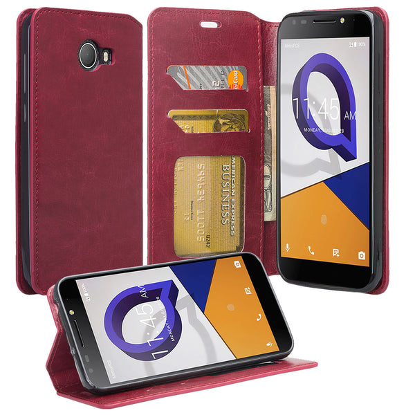 alcatel fierce xl2 wallet case - burgundy - www.coverlabusa.com