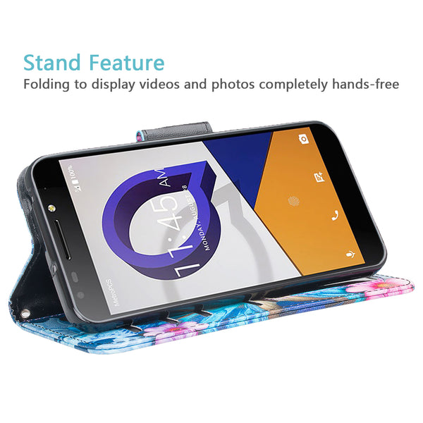 alcatel fierce xl2 wallet case - blue butterfly - www.coverlabusa.com