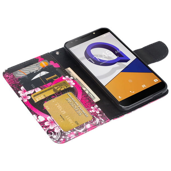 alcatel fierce xl2 wallet case - blue butterfly - www.coverlabusa.com