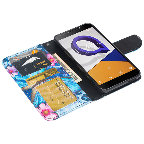 alcatel fierce xl2 wallet case - blue butterfly - www.coverlabusa.com