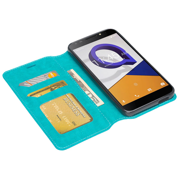 alcatel fierce xl2 wallet case - teal - www.coverlabusa.com