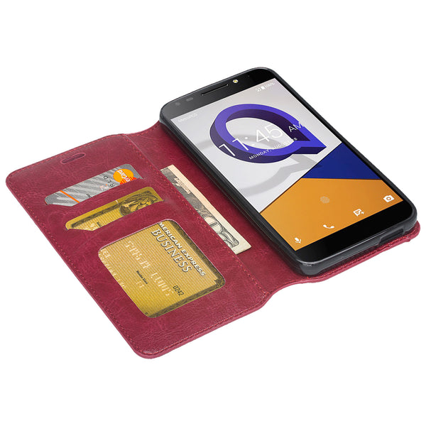 alcatel fierce xl2 wallet case - burgundy - www.coverlabusa.com