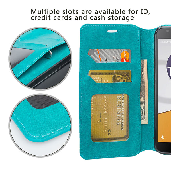 alcatel fierce xl2 wallet case - teal - www.coverlabusa.com