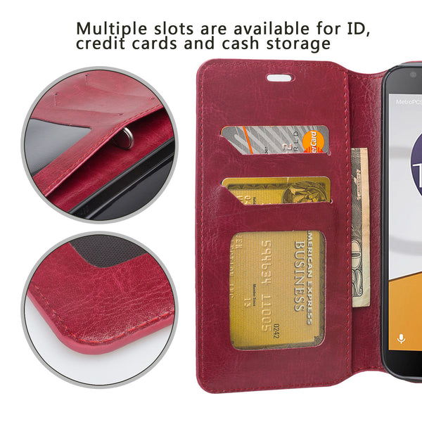 alcatel fierce xl2 wallet case - burgundy - www.coverlabusa.com