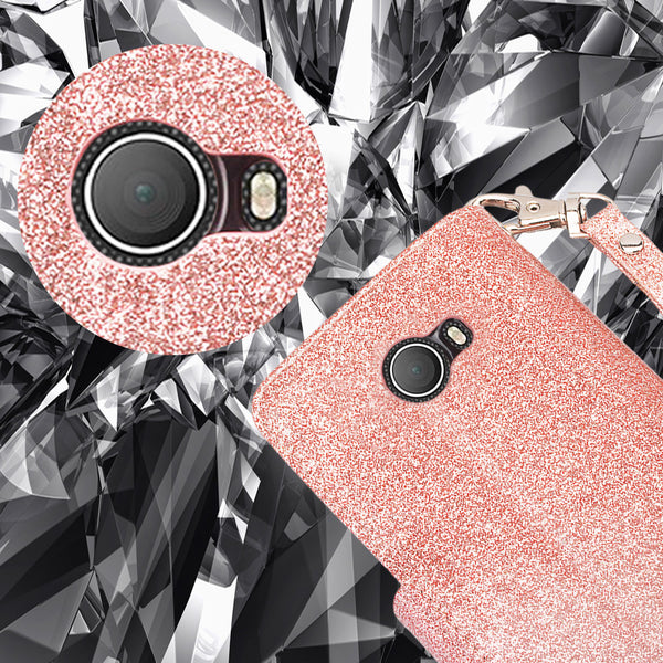Alcatel Fierce XL2 Glitter Wallet Case - Rose Gold - www.coverlabusa.com