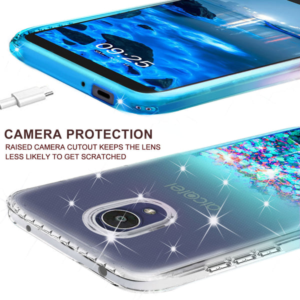 clear liquid phone case for alcatel insight - teal - www.coverlabusa.com
