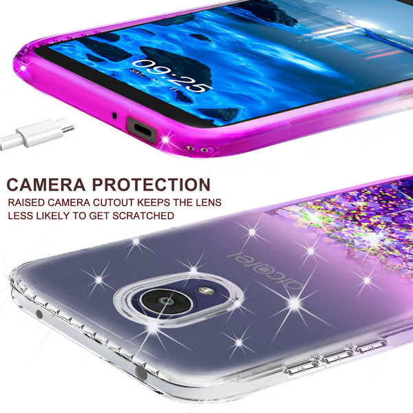 clear liquid phone case for alcatel insight - purple - www.coverlabusa.com