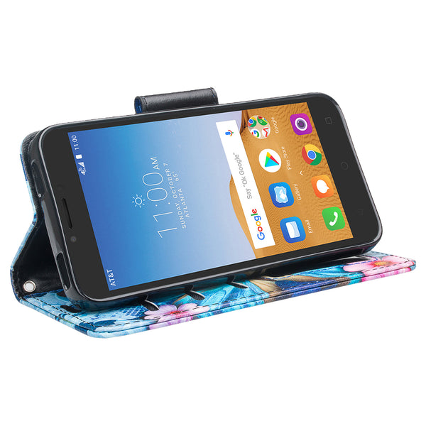alcatel tetra wallet case - blue butterfly - www.coverlabusa.com