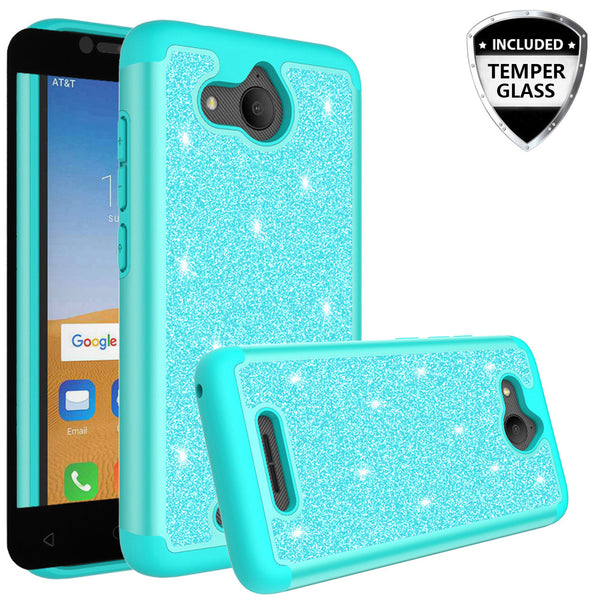 Alcatel Tetra Glitter Hybrid Case - Teal - www.coverlabusa.com
