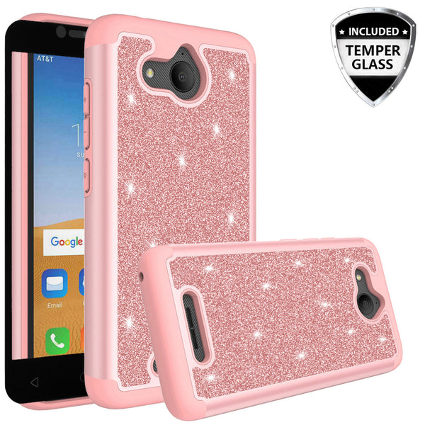 Alcatel Tetra Glitter Hybrid Case - Rose Gold - www.coverlabusa.com