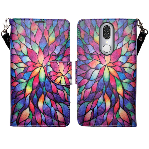 coolpad legacy wallet case - rainbow flower - www.coverlabusa.com
