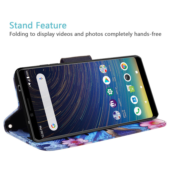 coolpad legacy wallet case - blue butterfly - www.coverlabusa.com