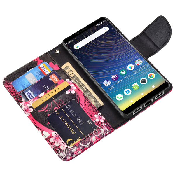 coolpad legacy wallet case - heart butterflies - www.coverlabusa.com