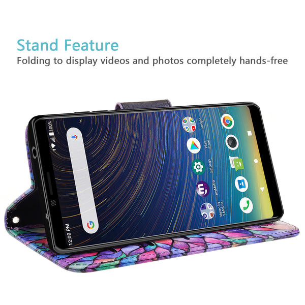 coolpad legacy wallet case - rainbow flower - www.coverlabusa.com