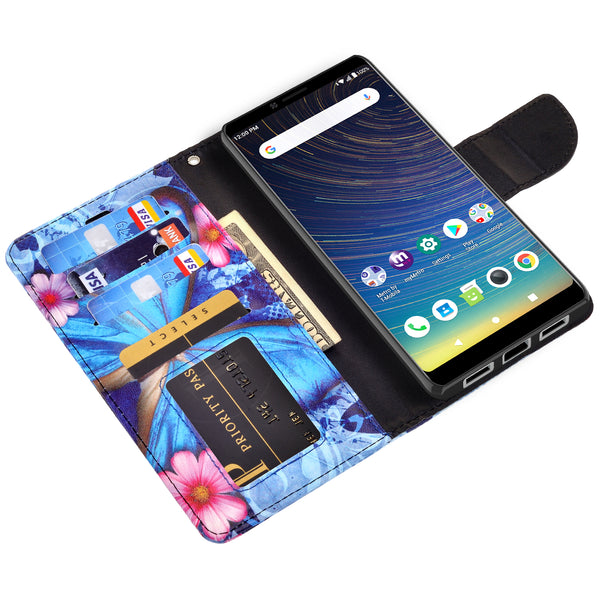 coolpad legacy wallet case - blue butterfly - www.coverlabusa.com
