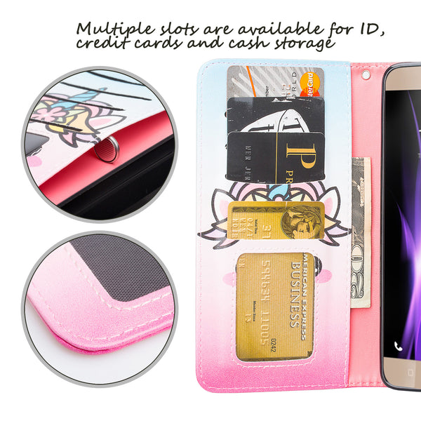 Coolpad REVVL Plus Wallet Case - White Unicorn - www.coverlabusa.com