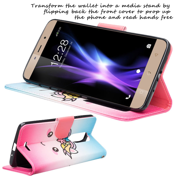 Coolpad REVVL Plus Wallet Case - White Unicorn - www.coverlabusa.com