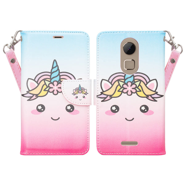 Coolpad REVVL Plus Wallet Case - White Unicorn - www.coverlabusa.com
