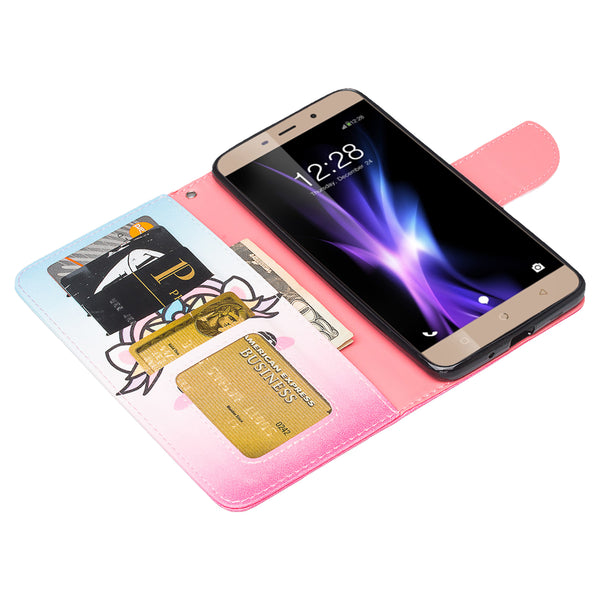 Coolpad REVVL Plus Wallet Case - White Unicorn - www.coverlabusa.com
