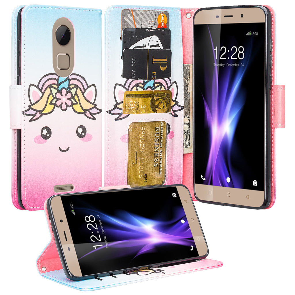 Coolpad REVVL Plus Wallet Case - White Unicorn - www.coverlabusa.com
