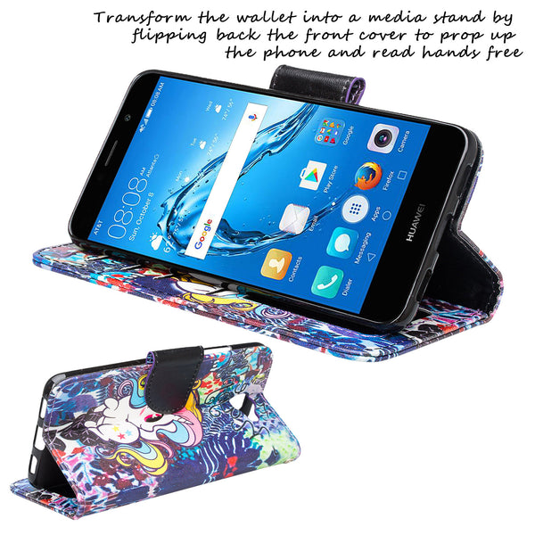 Huawei Ascend XT 2 Wallet Case - Rainbow Unicorn - www.coverlabusa.com