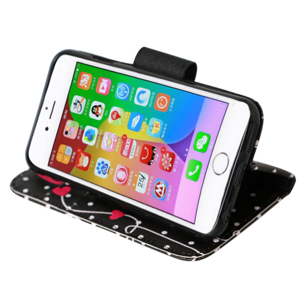 iphone 6 case, iphone 6 wallet case - polka dot hearts - www.coverlabusa.com